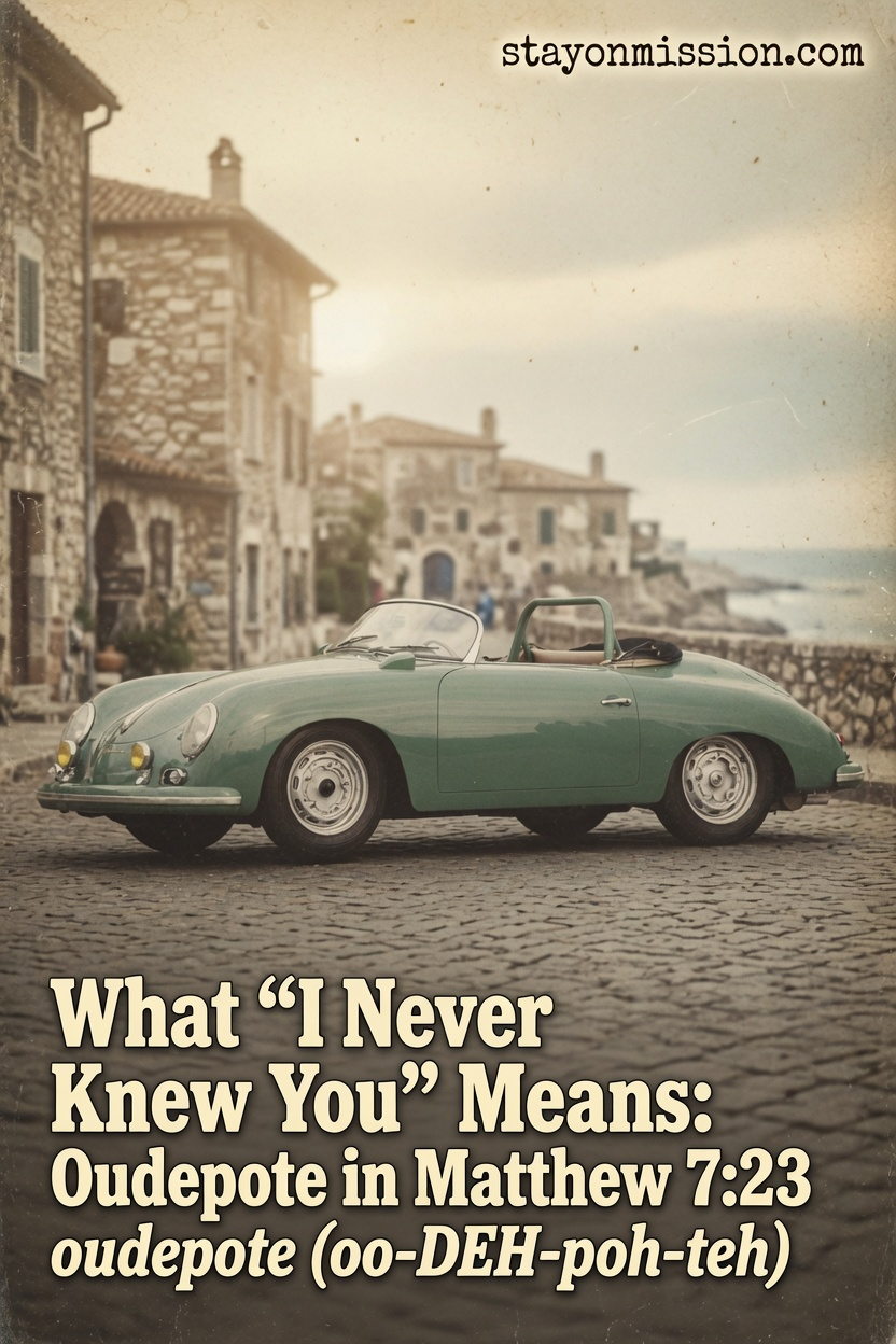 What “I Never Knew You” Means: Oudepote in Matthew 7:23